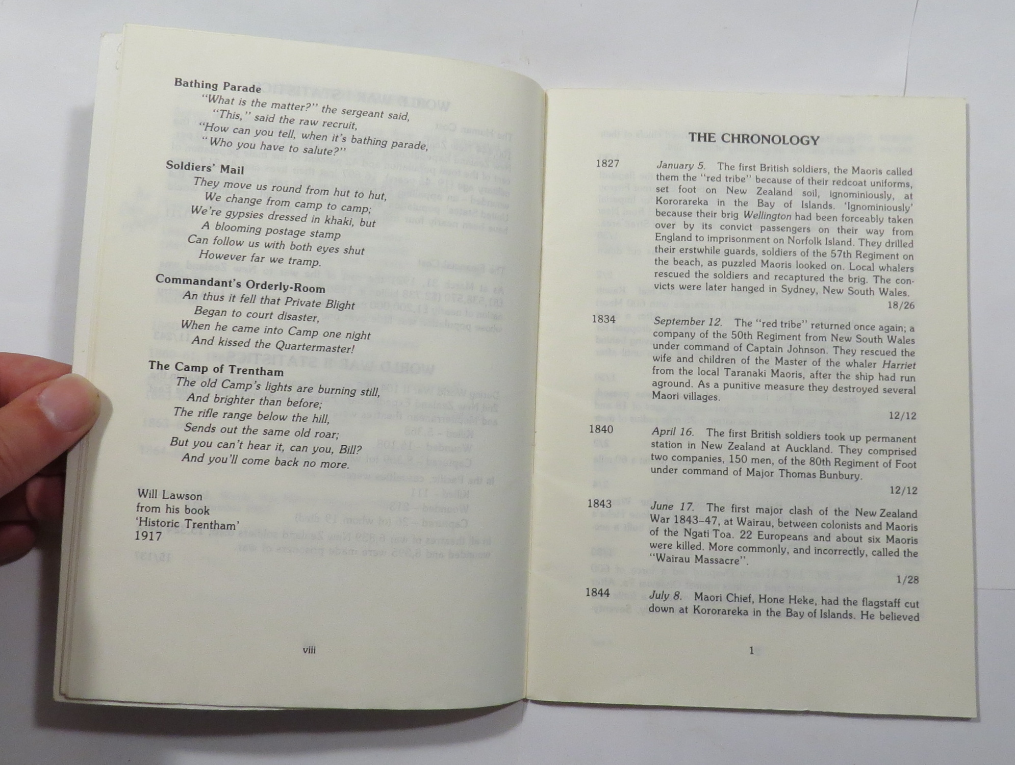 A Chronology of the New Zealand Army 1827-1986