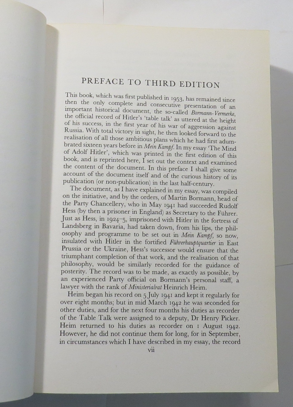 Hitler's Table Talk, 1941-1944 : His Private Conversations