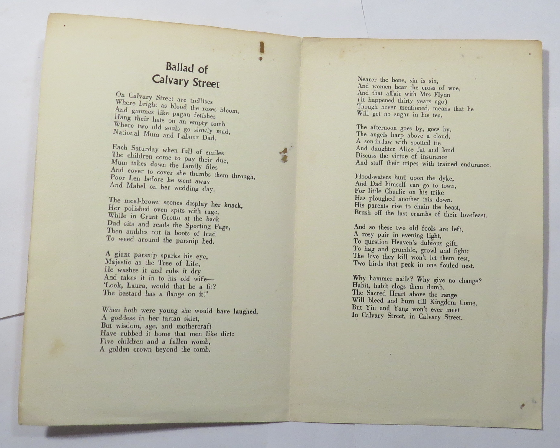 Ballad of Calvary Street