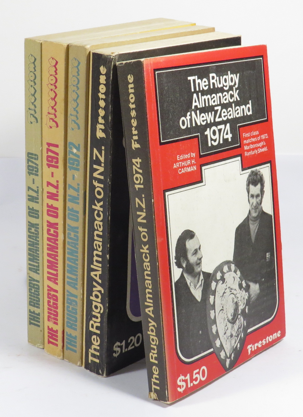 The Rugby Almanack of New Zealand 1970 Edition [+ 4 other issues: 1971, 1972, 1973, 1974]
