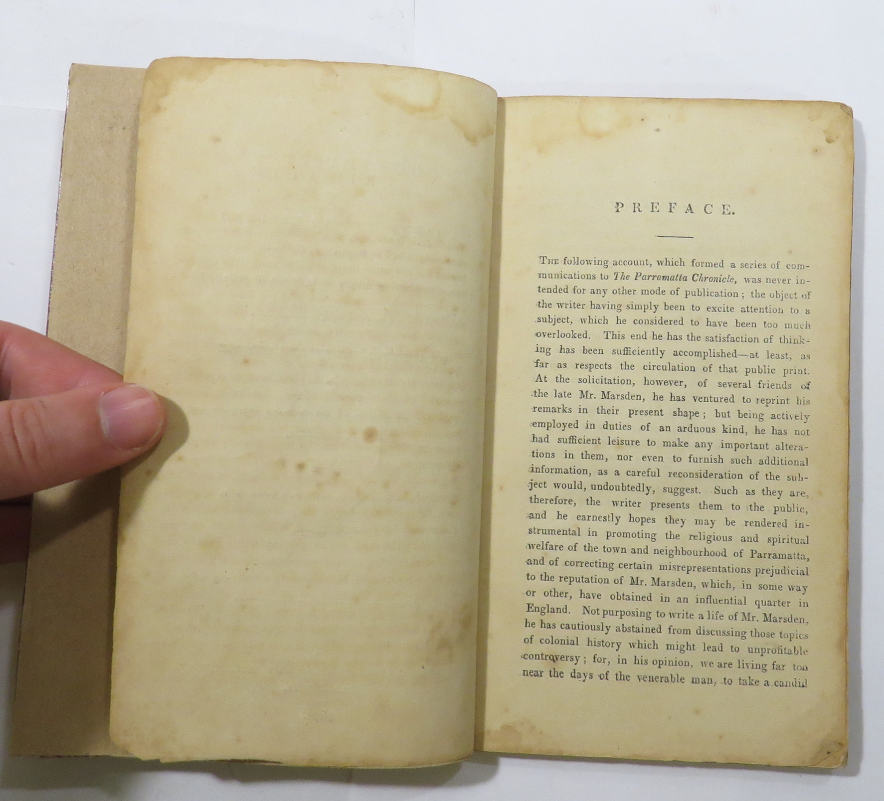 A Short Account of the Character and Labours of The Rev. Samuel Marsden, Formerly Principal Chaplain of the Church of England, in New South Wales; Written for the Express Purpose of Raising Funds Towards the Erection of a Church in the Parish of Marsfield, Parramatta.